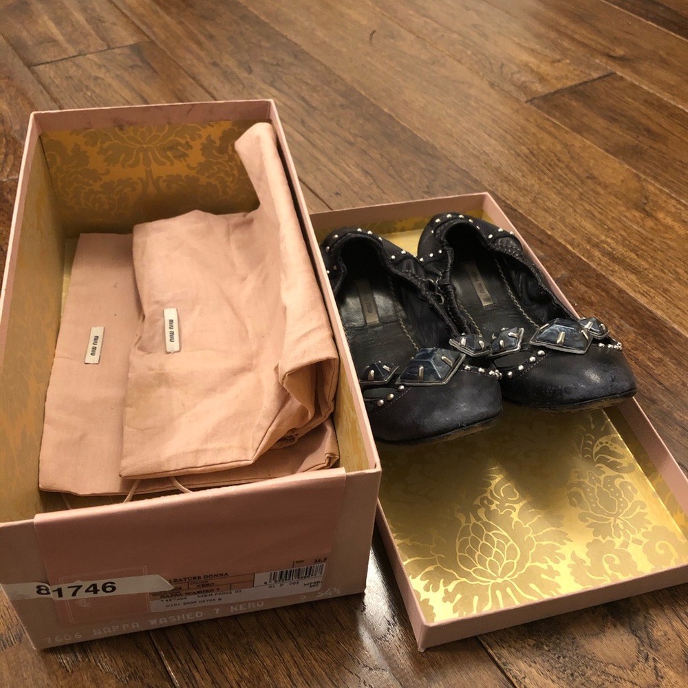 Miu Miu Alzature Donna Napa Washed Nero 34.5